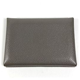 Hermès HERMES Cartera Bifold Calvi Duo en Gris