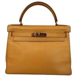 Hermès Kelly 32 Graine Couchevel Cuero Amarillo 28