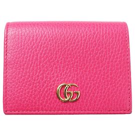 Billetera bifold de cuero Gucci GG Marmont