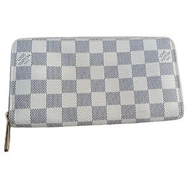 Louis Vuitton Zippy Geldbörse Damier Azur Beige