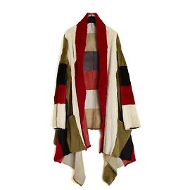 Jean Paul Gaultier 1999 Cappotto Reversibile TU Suede Tricolore Runway Maxi Coat OS