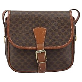 Céline Celine Vintage Macadam Canvas and Leather