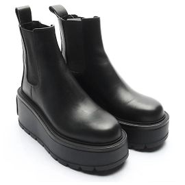 Valentino Garavani Black Leather Platform Chelsea Boots