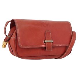 Borsa a Spalla LOEWE in Pelle Rossa e Oro Auth ep13468