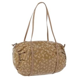 BOTTEGA VENETA Borsa a Mano in Tela Rivestita Beige Oro Auth bs33556