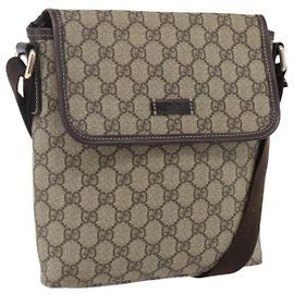 Gucci Borsa a Spalla GG Supreme PVC Beige Oro 223666 Auth am10708