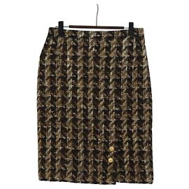 Falda CHANEL Tweed Negra CC Auth 163220