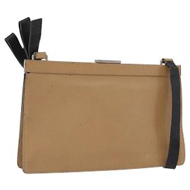 Borsa a Spalla Miu Miu in Pelle Beige Argento Autentica bs33441
