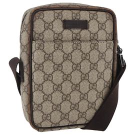 Borsa a spalla GG Supreme in PVC beige e argento di GUCCI 122754 Auth ep13334