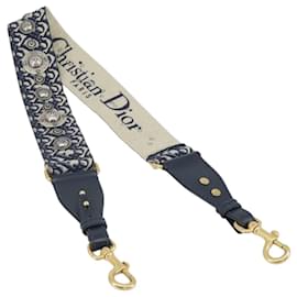 Christian Dior Trotter Canvas Shoulder Strap 37.4"" Navy Auth ep13582