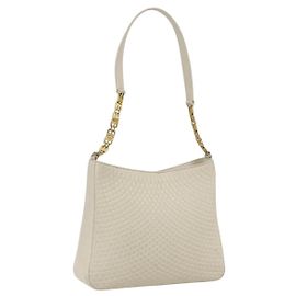 BALLY Sac à épaule en cuir ivoire or Auth 173507