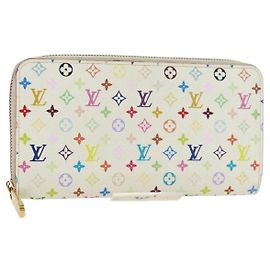 LOUIS VUITTON Zippy Lang Wallet Monogram Multicolor Weiß M60241 LV Auth 171842V