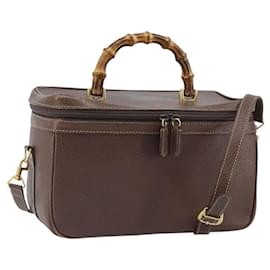 Borsa a mano in pelle GUCCI Bamboo 2way Marrone Oro 013 122 2491 Auth 170509A - Gucci