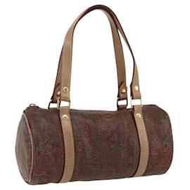 ETRO Paisley Handtasche aus PVC Bordeaux mit goldenen Akzenten Auth am10734