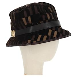 Miu Miu Bucket Hat Velor M Brown Auth 158573M