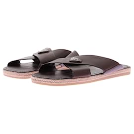 Sandali marroni in pelle - Prada