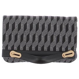 Autre Marque Pochette nera con dettagli bianchi