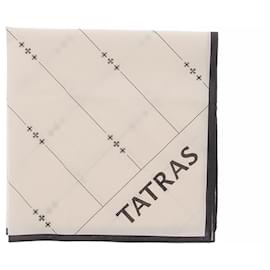 Foulard TATRAS quadrato in seta beige e nero - Autre Marque
