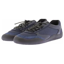 Sneakers "Speedrock" blu navy e nere in pelle e mesh - Prada