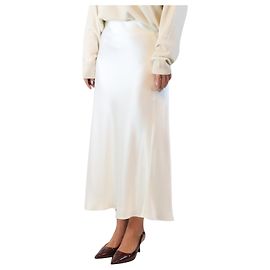 Autre Marque Gonna midi in satin bianco - taglia UK 12