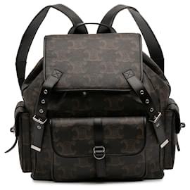 Celine Brauner Medium Triomphe beschichteter Canvas-Rucksack - Céline