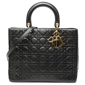 Dior Nero Grande Borsa in Agnello Cannage Lady Dior