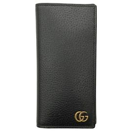 Cartera larga de cuero negro GG Marmont de Gucci