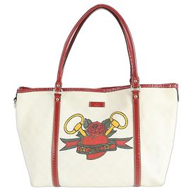 Borsa tote Gucci GG Supreme Tattoo Heart