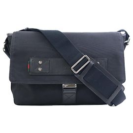 Borsa a Spalla in Nylon e Pelle Nera da Uomo Gucci