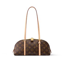 Louis Vuitton Squire East West Handtasche Braun Stoff