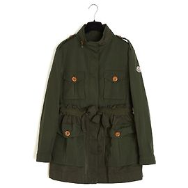 Moncler Rhodonite Parka Jacke FR40 Dunkelgrün Militär Kapuzenjacke UK12 US10