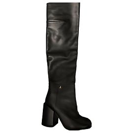 Patrizia Pepe Lederstiefel kniehoch schwarz Größe 36