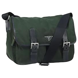 Borsa a Spalla PRADA in Nylon Verde Argento Autentica 170312