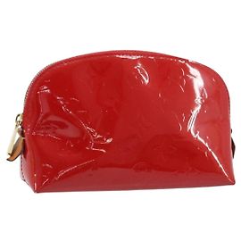 LOUIS VUITTON Pochette Pouch Monogram Vernis Rossa Slys M90172 LV Auth 173261