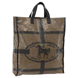 Borsa a mano FENDI Celeria in tela PVC marrone Auth kk636
