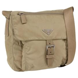 Borsa a Spalla PRADA Nylon Beige Argento Autentica 170605 - Prada