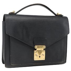 LOUIS VUITTON Borsa a Mano Epi Monceau 28 Nera M52122 LV Auth ka2571