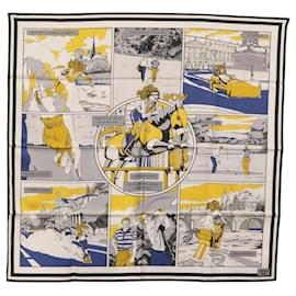Foulard HERMES Carre 90 ""DOUBLE FACE WOW"" in seta multicolore Auth am10818SAM - Hermès