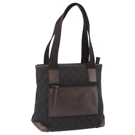 Borsa Tote GG in Tela GUCCI Marrone Scuro Argento 28893 Auth ep13456