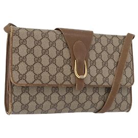 Gucci Borsa a Spalla GG Supreme PVC Beige Oro 904 02 050 Auth BA10453