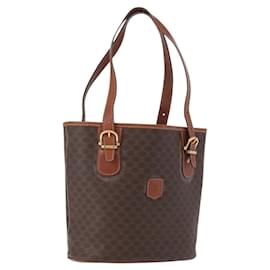Céline Borsa tote in tela Macadam CELINE in pelle PVC marrone oro Auth 172185