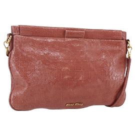 Borsa a Spalla Miu Miu in Pelle Rosa Oro Auth ep13395