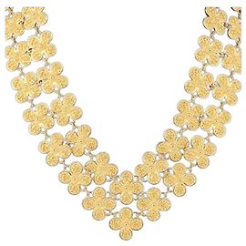Collana Christian Dior metallo dorato Auth 165838SAV