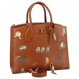 LOUIS VUITTON Borsa Catgram City Steamer MM in pelle 2 in 1 marrone M52969 Auth 104191SM