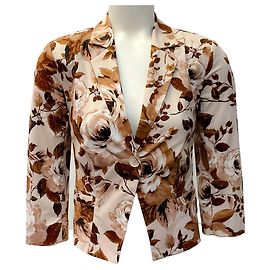 Giacca aderente TNA Brown / White con bottone di L'Agence