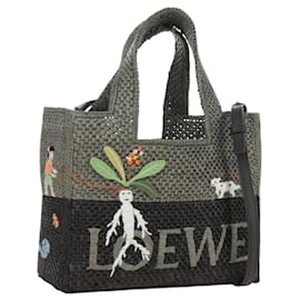 LOEWE SUNA FUJITA Mandragora Borsa Tote Piccola Loewe Font Paglia Grigia Auth 158581SM