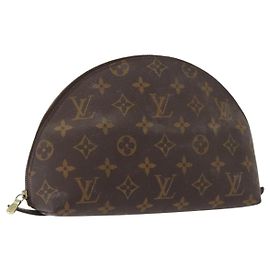 LOUIS VUITTON Monogram Trousse Demi Ronde Cosmetic Pouch M47520 LV Auth bs33503