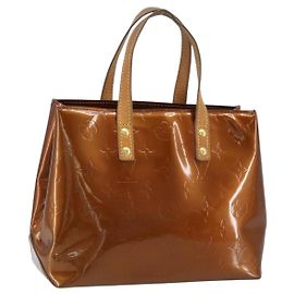 LOUIS VUITTON Borsa a Mano Monogram Vernis Reade PM Bronzo M91146 LV Auth ep13394