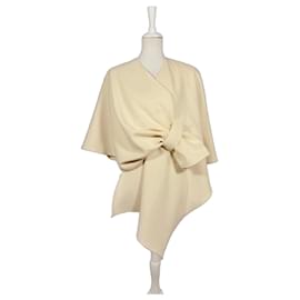 Kurzer geknoteter cremefarbener Poncho - Autre Marque