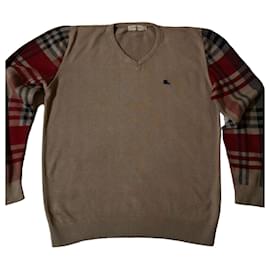 Burberry London Pullover mit karierten Ärmeln